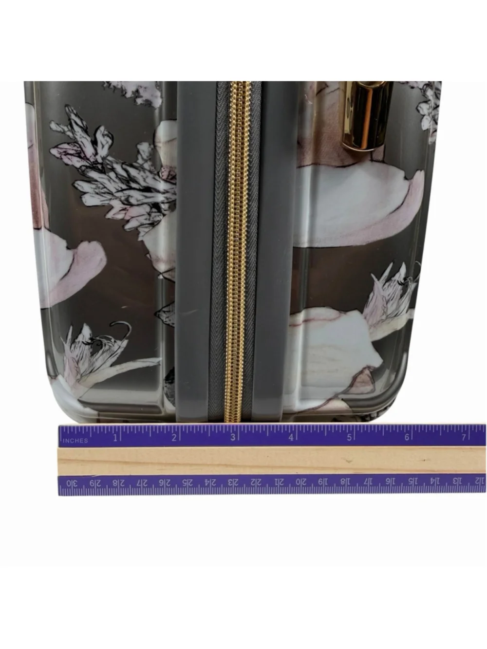 Triforce Elite Performance Avignon Hard Travel Makeup Case Zipper Gray Floral